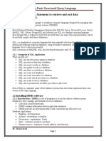 LO1 Write An SQL Statement To Retrieve and Sort Data: Using Basic Structured Query Language