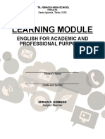 Learning Module: English For Academic and Professional Purposes