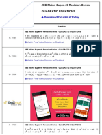 Doubtnut Today: JEE Mains Super 40 Revision Series Quadratic Equations