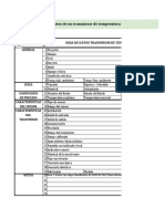 Hoja de Datos Transmisor de Temperatura