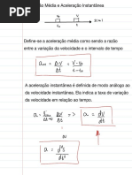 Aceleração Média e Aceleração Instantânea