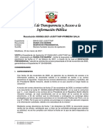 Tribunal de Transparencia y Acceso A La Información Pública: Resolución 000582-2021-JUS/TTAIP-PRIMERA SALA