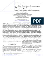 Recovery of Copper From Copper Ores by Roasting at Different Temperatures