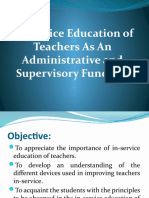 In Service Training For Teachers