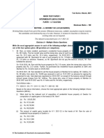 Test Series: March, 2021 Mock Test Paper 1 Intermediate (New) Course Paper - 4: Taxation Time Allowed - 3 Hours Maximum Marks - 100 Section - A: Income Tax Law (60 Marks)