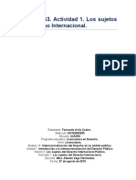 M14. U1. S3. Actividad 1. Los Sujetos Del Derecho Internacional