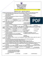 Summative Test - Written Work #1: Republic of The Philippines Department of Education