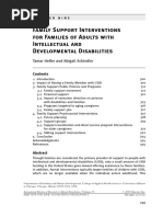 Family Support Interventions For Families of Adults With Intellectual and Developmental Disabilities