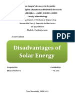 Disadvantages of Solar Energy