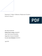 Experiment # 1 - Subject: Calibration of Displacement Transducer Section #1 - Group 14