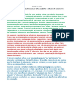 Mapas Mentais - Cap I, II, III - Pensamento Pedagógico Brasileiro