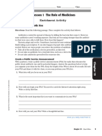 Chapter 19 - Lesson 1 The Role of Medicines: Enrichment Activity