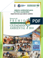 Memoria Del Premio Nacional de Ciudadanía Ambiental 2010