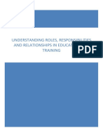 Updated - Understanding Roels, Responsibilities and Relations in Education and Training