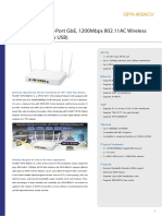 Gpon Hgu With 4-Port Gbe, 1200Mbps 802.11ac Wireless and 2-Port Fxs (1 X Usb)