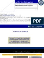 Nanolithography and Device Fabrication: Fall 2020/2021 Nil