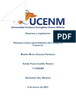 Resumen Sobre Generalidades Del Código de Comercio