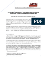 Performance Assessment of Overlay Strengthened Masonry Under Cyclic Loading Using The Diagonal Tensile Test