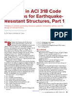 Changes in ACI 318 Code Provisions For Earthquake Resistant Structures