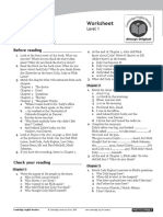 Cambridge English Readers Level1 Beginner Bad Love Worksheet