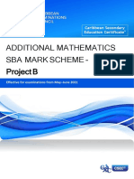 Addi Tional Mathematics Sba Mark Scheme - Project B: Caribbean Secondary Education Certificate