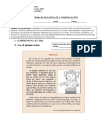 GUIA DE TRABAJO DE LENGUAJE Y COMUNICACIÓN 4 Basico