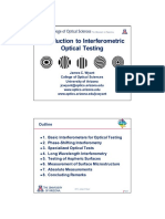 Introduction To Interferometric Optical Testing