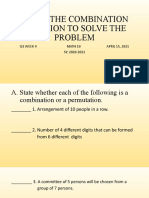 q3 Week 4 Write The Combination Notation To Solve The Problem April 15 2021