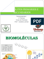 Aula 7 - Metabólitos Primários e Secundários