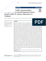 Developing Scientific Argumentation Strategies Using Revised Argument-Driven Inquiry (rADI) in Science Classrooms in Thailand