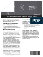 Dual RS485 Option Module Install Guide LON Option Module (12978) Install Sheet