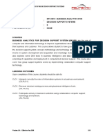 Course Description Course: Dps 3013 Business Analytics For Decision Support Systems Credit (S) : 3 Pre-Requisite (S) : None