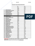 1st Semester Exam Results 5th Year