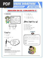 Adición de Números Enteros para Primero de Secundaria