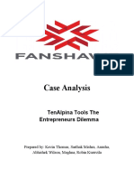 Case Analysis: Tenalpina Tools The Entrepreneurs Dilemma