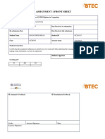 Assignment 1 Front Sheet: Qualification BTEC Level 5 HND Diploma in Computing