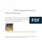 P.E 3 The 6 Basic Skills of Volleyball All Varsity Players Should Know