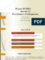 Sección 21 Provisiones y Contingencias