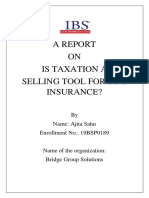 A Report ON Is Taxation A Selling Tool For Life Insurance?: by Name: Ajita Sahu Enrollment No.: 19BSP0189