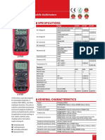 Specifications: UT100 Series Automobile Multimeters