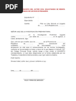 Modelo de Escrito Del Actor Civil Solicitando Se Remita Exhorto A Juzgado de Un País Extranjero