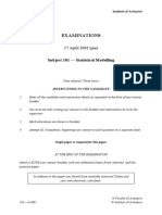 Examinations: Subject 101 - Statistical Modelling