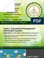 Introduction To Educational Management Information System: Prof. Noel L. Londerio, Edd