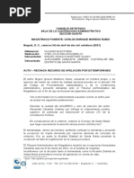 Auto Que Rechaza Recurso de Apelación Del Contralor de Santa Marta Por Extemporáneo