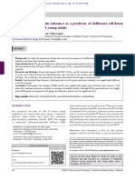 Pain Threshold and Pain Tolerance As A Predictor of Deliberate Self-Harm Among Adolescents and Young Adults