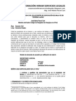 Modelo Demanda Civil de Accesión - Autor José María Pacori Cari