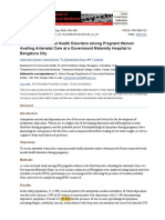 Screening For Mental Health Disorders Among Pregnant Women Availing Antenatal Care at A Government Maternity Hospital in Bengaluru City