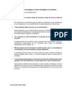 Comunicación Estratégica y El Plan Estratégico en La Gestión