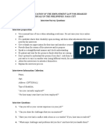 A Critical Evaluation of The Employment Law For Disabled Individuals in The Philippines: Naga City Interview/Survey Questions