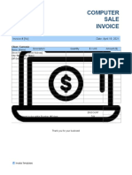 Computer Sale Invoice Template